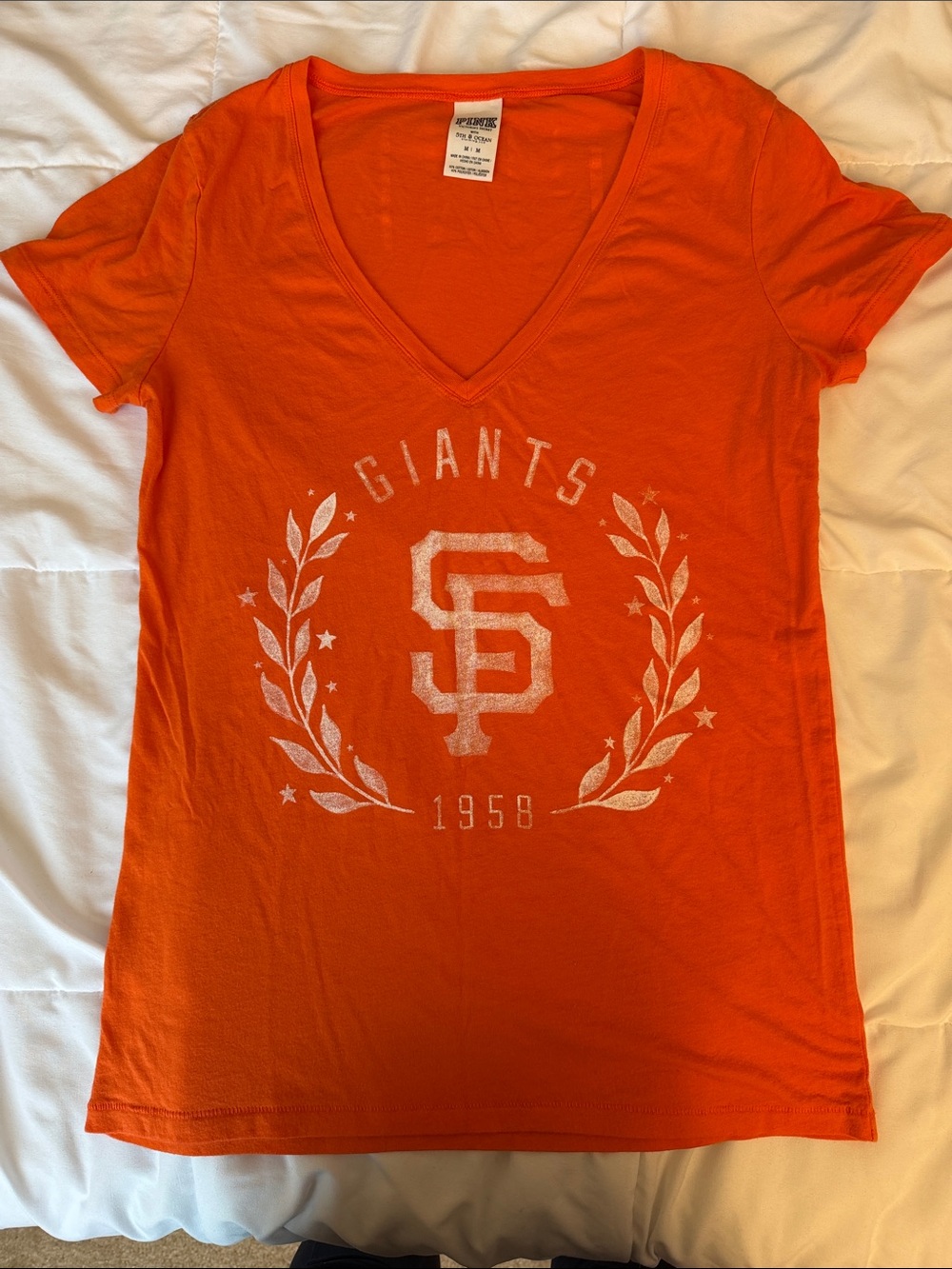 PINK Victoria's Secret Orange Giants V-Neck Tee